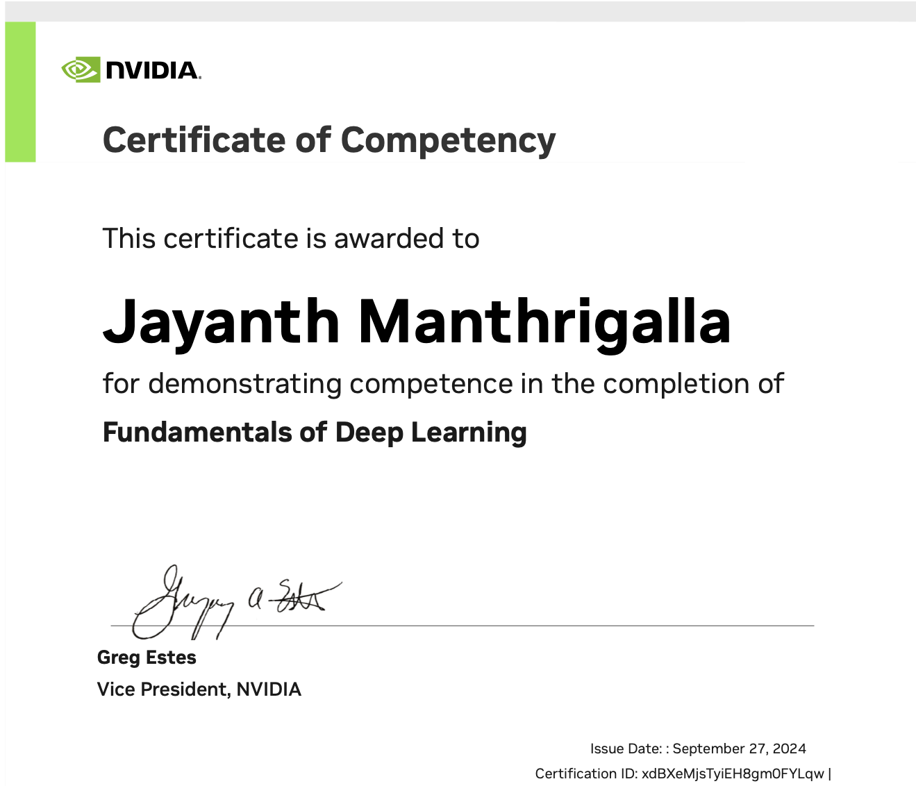 Nvidia Deep Learning